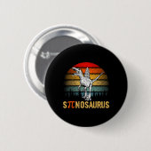 Retro Spinosaurus Happy Pi Day Button (Vorne & Hinten)