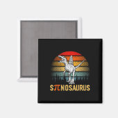 Retro Spinosaurus Happy Pi Day Magnet (Vorderseite/Rückseite)