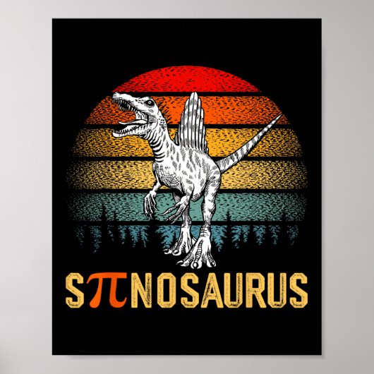 Retro Spinosaurus Happy Pi Day Poster (Vorne)