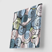 Retro, spiral quadratische wanduhr (Winkel)