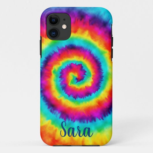 Retro Spiral Rainbow Gefärbte Krawatte Case-Mate iPhone Hülle (Rückseite)