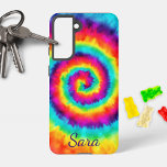 Retro Spiral Rainbow Gefärbte Krawatte Signature Samsung Galaxy Hülle<br><div class="desc">Hell und fröhlich dieses Retro-Stil Spiral Regenbogen gefärbte Krawatte Handy Gehäuse wird Ihren Tag aufheitern! Personalisieren Sie es mit Ihrem gewünschten Namen oder Ihren Initialen.</div>