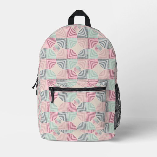 Retro Spiral Vibes Bedruckter Rucksack (Vorderseite)