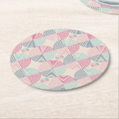 Retro Spiral Vibes Runder Pappuntersetzer (Angewinkelt)