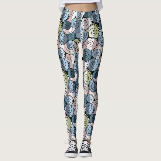 Retro, Spirale Leggings (Vorderseite)