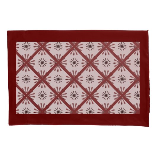 Retro Spiro Burst Geometric Muster Maroon Kissenbezug (Vorderseite-Links)