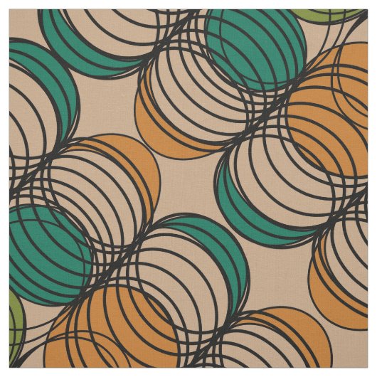 Retro Spiro-Graphen Kreise Abstrakt Gemustert Stoff (Muster)