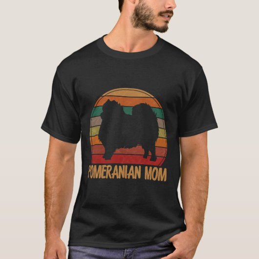 Retro Spitz Mama Pompom Dog Owner Mutter Mutter Ha T-Shirt (Vorderseite)