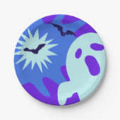 Retro Spooktacular Halloween-Party Pappteller (Vorderseite)