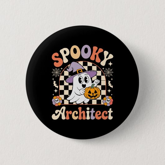 Retro Spooky Architectural Pum Button (Vorderseite)