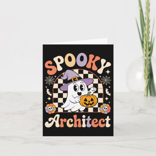 Retro Spooky Architectural Pum Karte (Vorderseite)