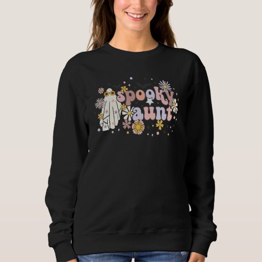 Retro Spooky Aunt  Family Halloween Matching Sweatshirt (Vorderseite)