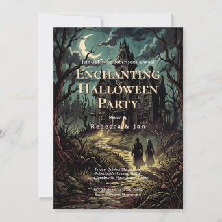 Retro Spooky Chic verzaubernde Halloween-Party Einladung
