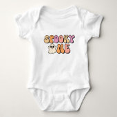 Retro Spooky Ein Geburtstag Baby Strampler (Vorderseite)
