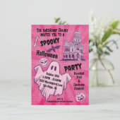Retro Spooky Halloween Ghost Poster Party Einladung (Stehend Vorderseite)
