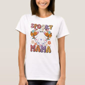 Retro Spooky Mama Ghost halloween 80er Vibe T-Shirt (Vorderseite)