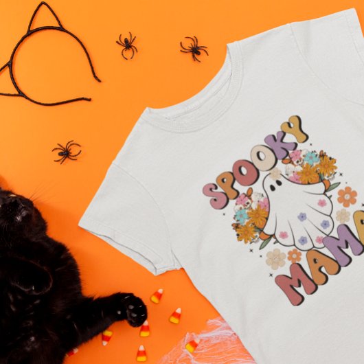 Retro Spooky Mama Ghost halloween 80er Vibe T-Shirt