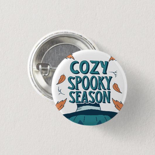 Retro Spooky Pumpkin Halloween Gemütliche Spooky J Button (Vorne & Hinten)