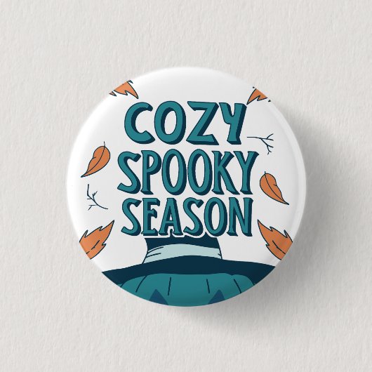 Retro Spooky Pumpkin Halloween Gemütliche Spooky J Button (Vorderseite)