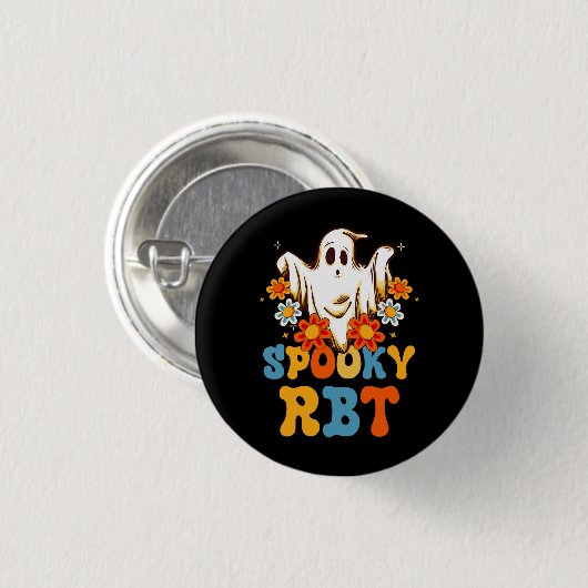Retro Spooky Rbt Verhalten Techniker Halloween Rbt Button (Vorne & Hinten)