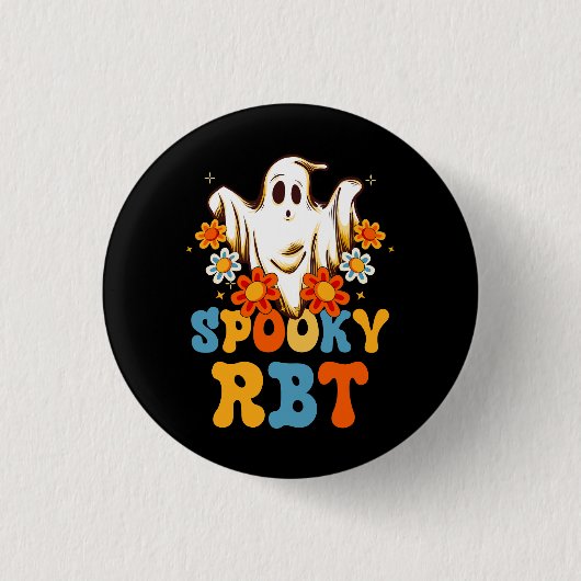 Retro Spooky Rbt Verhalten Techniker Halloween Rbt Button (Vorderseite)