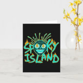 Retro Spooky Skull Funny Halloween 2 Seite Karte (Gelbe Blume)