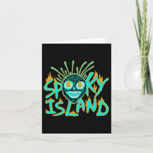 Retro Spooky Skull Funny Halloween 2 Seite Karte