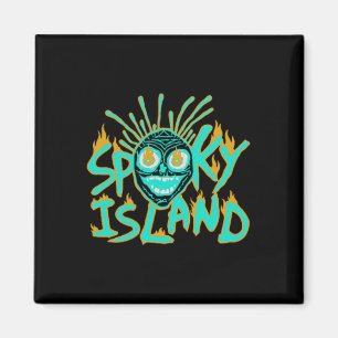 Retro Spooky Skull Funny Halloween 2 Seite Magnet