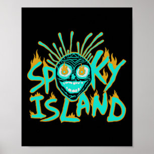 Retro Spooky Skull Funny Halloween 2 Seite Poster