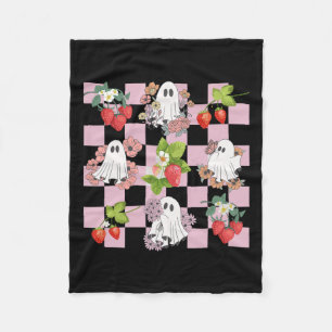 Retro Spooky Strawberry Ghost Halloween Ghost Cott Fleecedecke