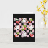 Retro Spooky Strawberry Ghost Halloween Ghost Cott Karte (Gelbe Blume)