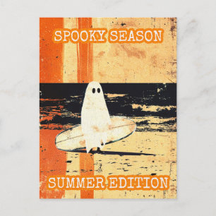 Retro Spooky Summer Goth Ghost mit Surfboard Postkarte