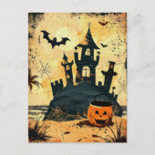 Retro Spooky Summer Goth Halloween Beach Postkarte (Vorderseite)