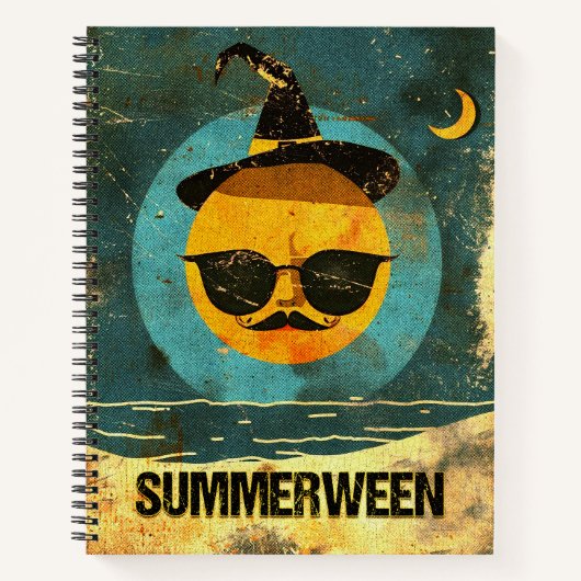 Retro Spooky Summer Goth Hexe's Sun Notizblock (Vorderseite)
