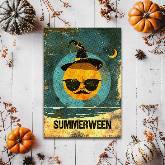 Retro Spooky Summer Goth Hexe's Sun Postkarte