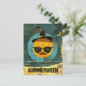 Retro Spooky Summer Goth Hexe's Sun Postkarte (Stehend Vorderseite)
