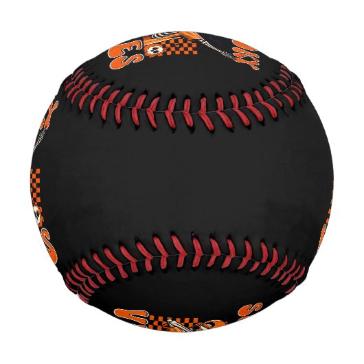Retro Spooky Vibes Dabbing Skeleton Halloween Baseball (Vorderseite)