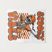 Retro Spooky Vibes Dabbing Skeleton Halloween Wandteppich (Vorderseite (Horizontal))