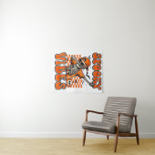 Retro Spooky Vibes Dabbing Skeleton Halloween Wandteppich (Beispiel (Horizontal))