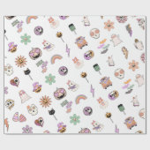 Retro Spooky Vibes Halloween Geschenkpapier (Flach)