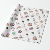 Retro Spooky Vibes Halloween Geschenkpapier (Ungerollt)