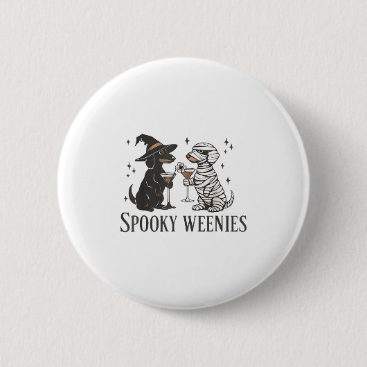 Retro Spooky Weenween Dackel Spooky Se Button (Vorderseite)
