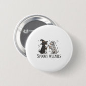 Retro Spooky Weenween Dackel Spooky Se Button (Vorne & Hinten)