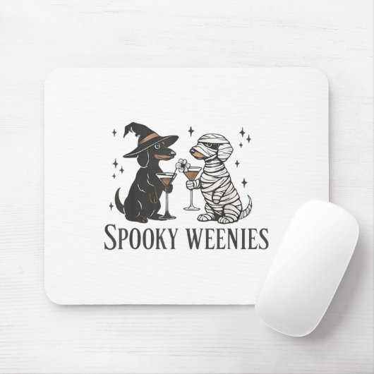 Retro Spooky Weenween Dackel Spooky Se Mousepad (Mit Mouse)