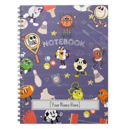 Retro Sport Squad: Vintage Cartoon Athletics Notizblock