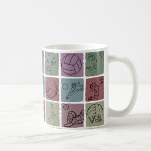 Retro-Sport Volleyball-Geschenk für Athleten und F Kaffeetasse