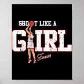 Retro Sport Zitat schießt wie ein Girl Basketball Poster (Vorne)