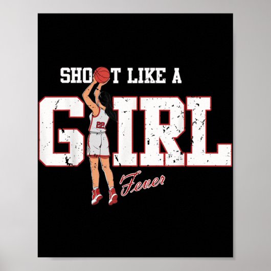 Retro Sport Zitat schießt wie ein Girl Basketball Poster (Vorne)