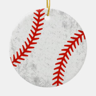 Retro-Sportstyle im Vintage-Baseball-Look Keramik Ornament