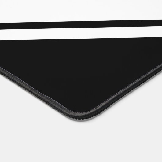 Retro Sporty Deep Red Schwarz-weiß Racing Stripes Schreibtischunterlage (Ecke)